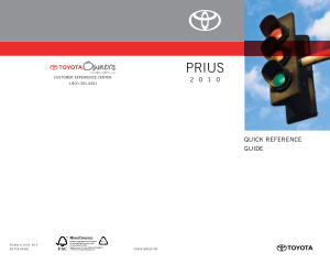 2010 Toyota Prius Quick Reference Guide